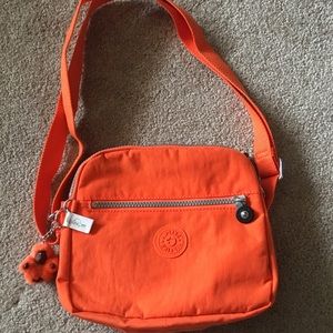 EUC Kipling Keefe Deep Tangerine Crossbody Bag